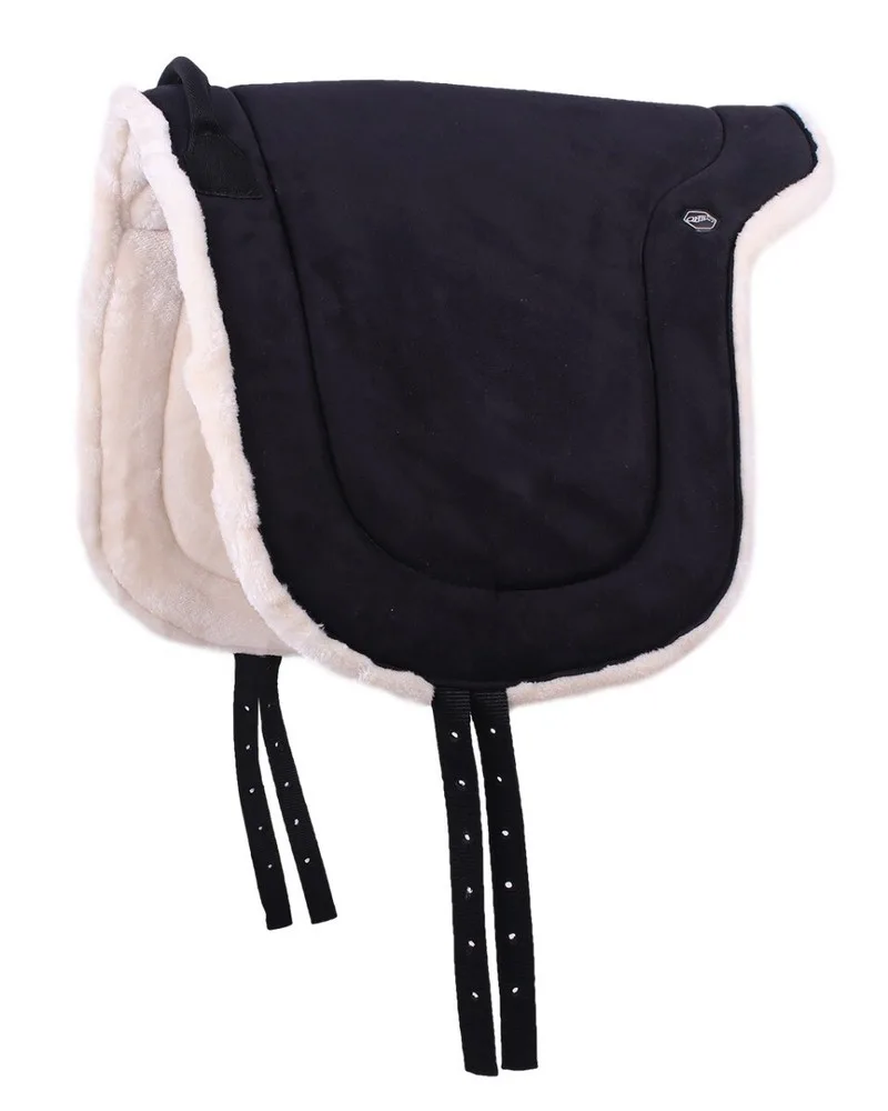 QHP Bareback Pad Full - Sort/Natur - Til hest