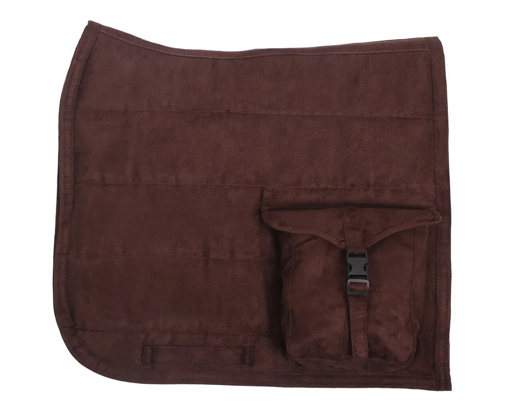 QHP Puff Pad med Lommer 17 DR - Mørk brun - Til hest