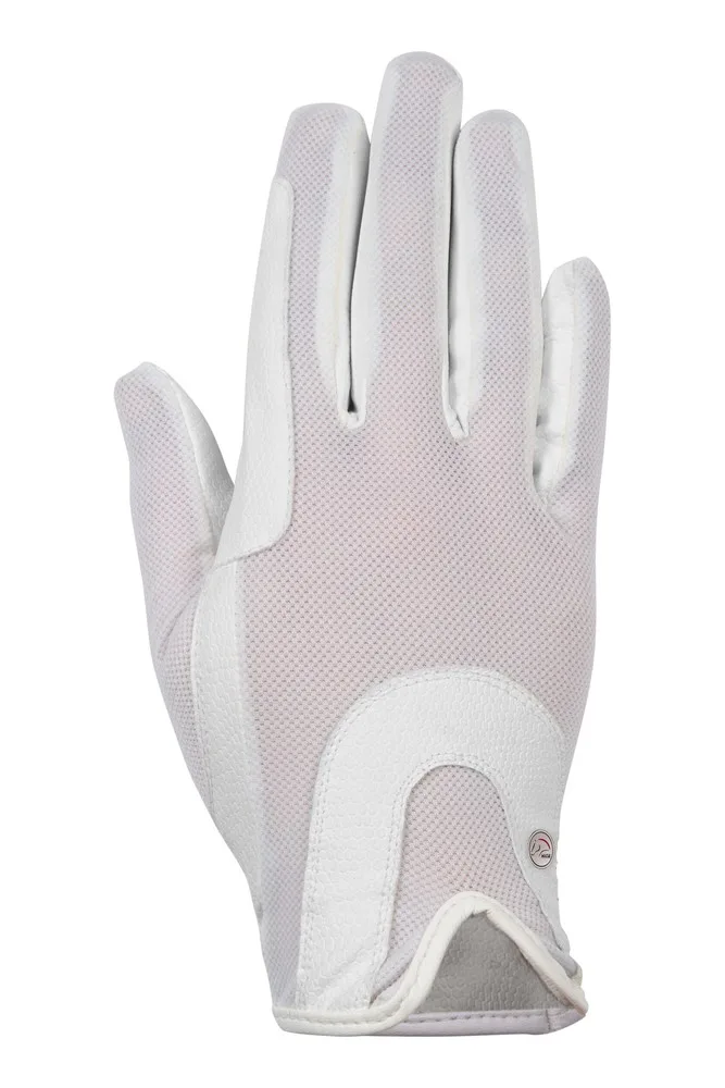 HKM Handske Grip Mesh 8 år - Hvid - Ridehandsker