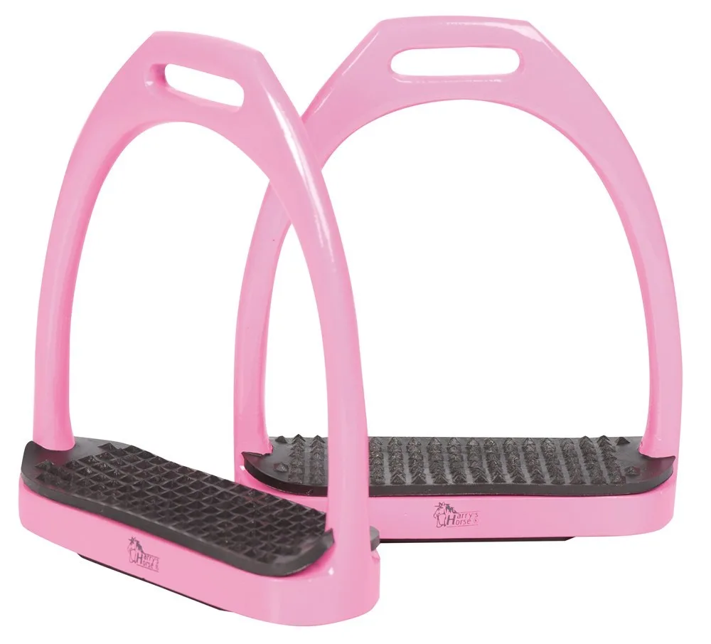 HH Aluminiums Stigbøjler Color 11 cm - Pink - Til hest