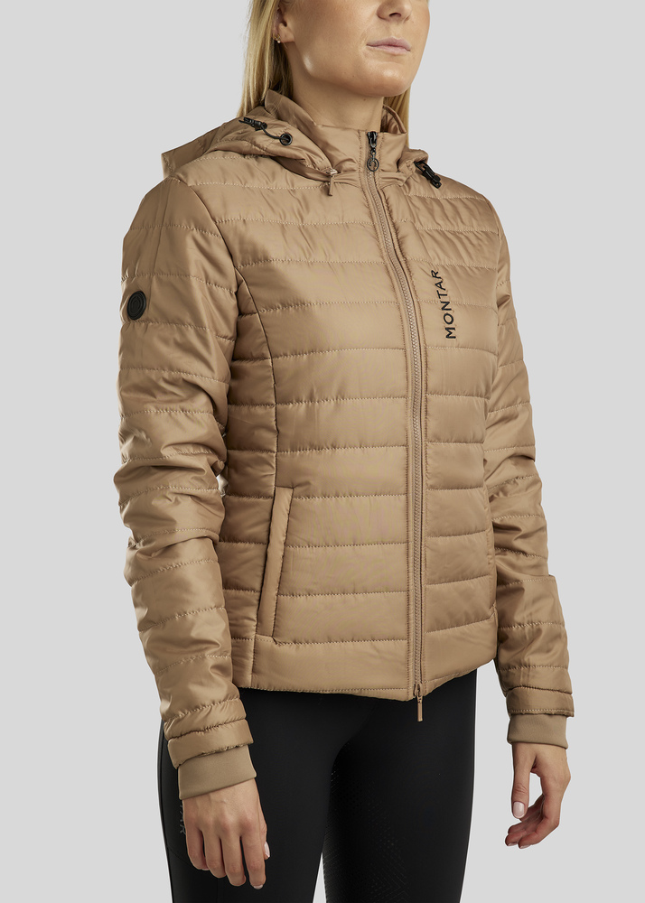 Montar MoKate Kort Quiltet Jakke L - Latte - Ridejakke