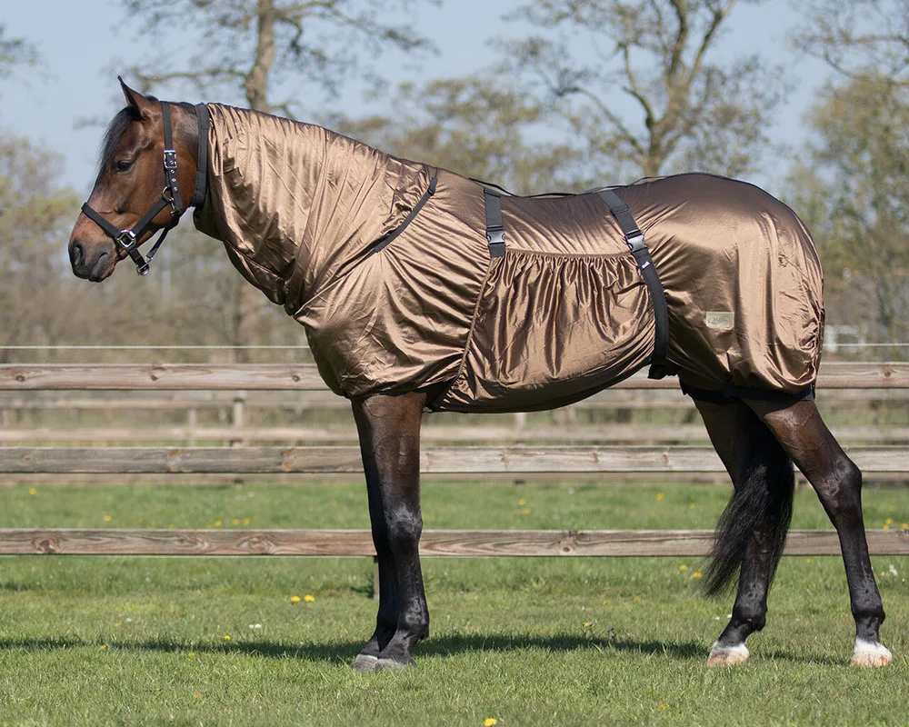 QHP Føldækken Collection 95 cm - Vandtæt - Misty Blue - Til hest