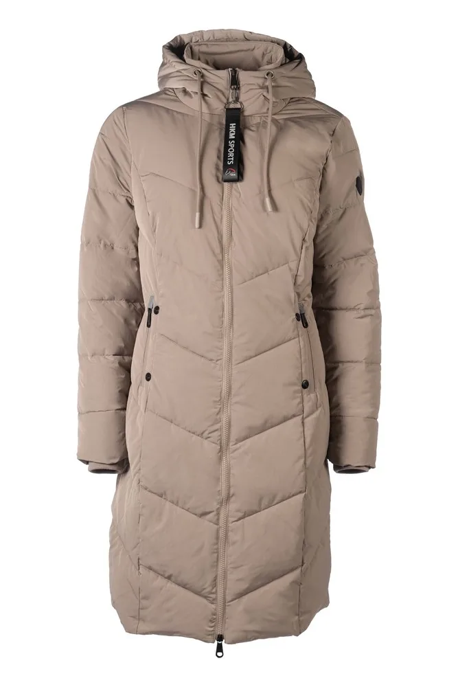 HKM Quiltet Frakke Toronto S - Taupe - Ridejakke
