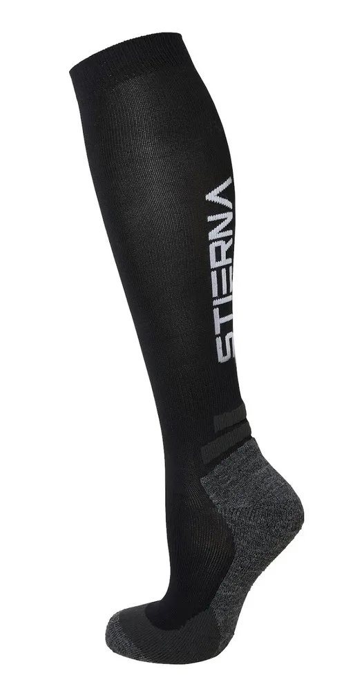 Stierna Stable Socks Merino 38-40 - Sort/Grå - Ridestrømper