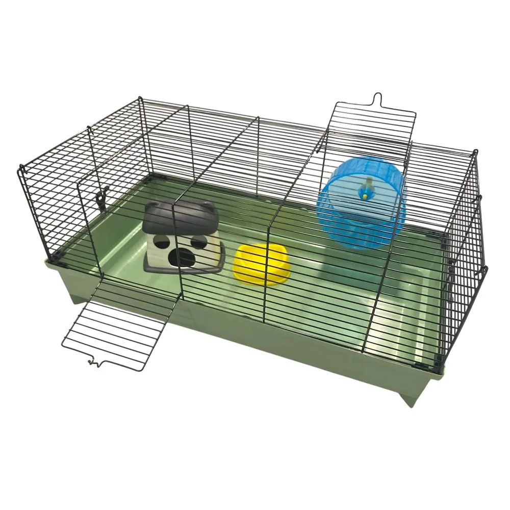 Hamsterbur med Tilbehør Joy 58 x 31 - Sort/Grøn - Til gnavere